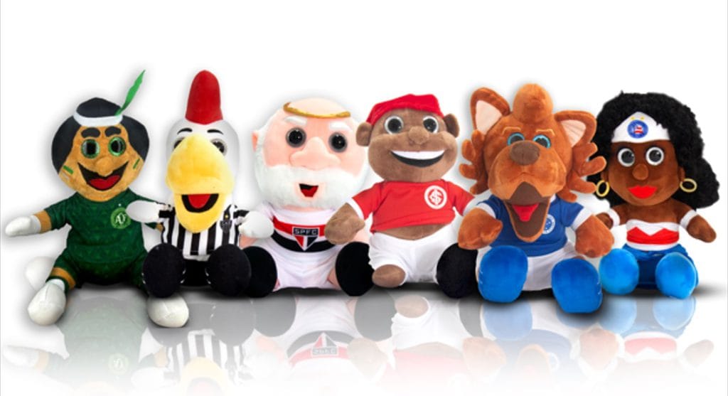 Mascotes de Atlético-MG, Bahia, Chapecoense, Cruzeiro, Internacional e São Paulo viram pelúcias