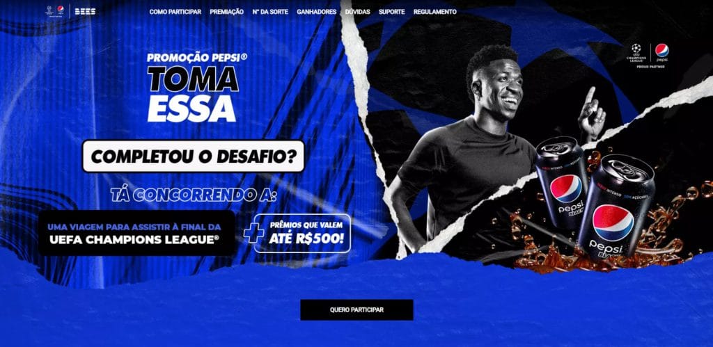 Pepsi ativa patrocínio à Champions League e lança promoção para parceiros comerciais