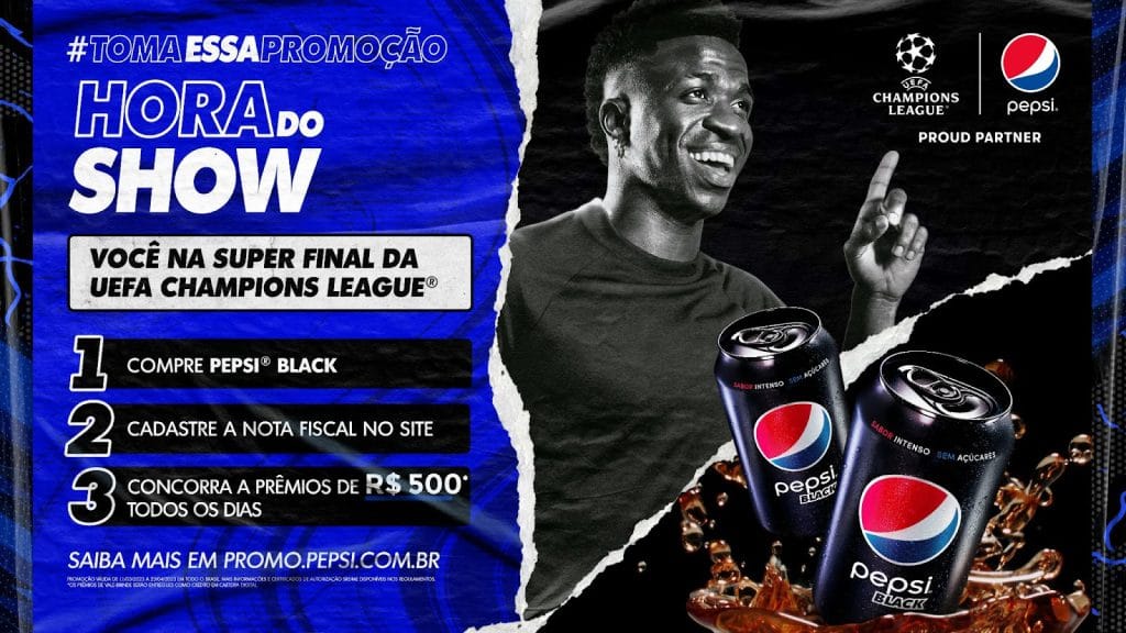 Pepsi usa Vini Jr. e lança promoção para ativar patrocínio à Champions League