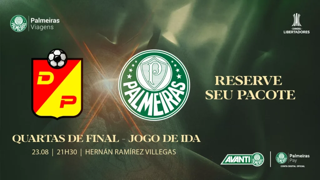 Palmeiras Viagens oferece pacotes para partida contra o Deportivo Pereira, na Colômbia