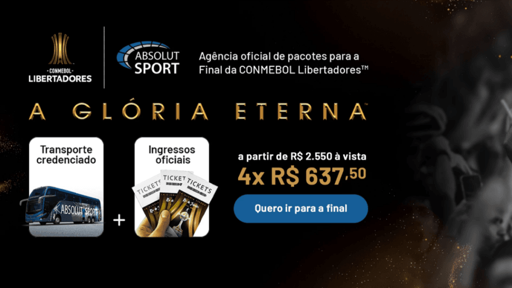 Absolut Sport lança pacotes de hospitalidade para finais de Libertadores e Sul-Americana