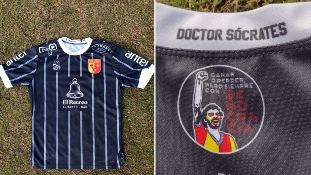 Time da terceira divisão do Uruguai promove camisa em homenagem ao Doutor Sócrates
