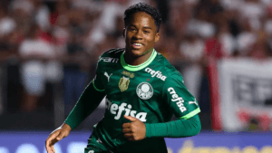 Endrick, do Palmeiras, foi negociado com o Real Madrid por 72 milhões de euros - Cesar Greco / Palmeiras