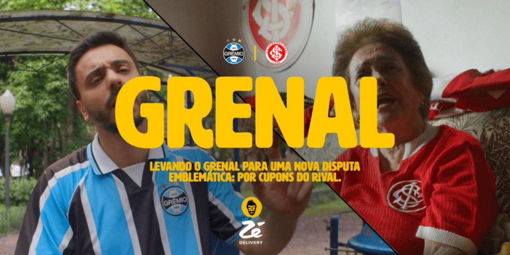 Zé Delivery usa rivalidade entre Grêmio e Internacional para incentivar uso de cupons