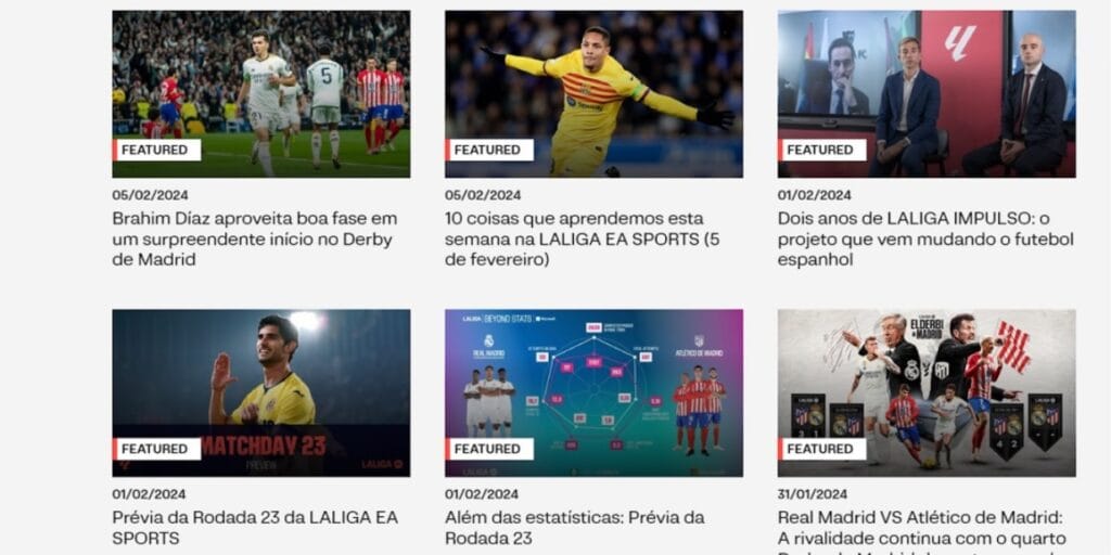 LaLiga lança plataforma de conteúdo 100% em português e amplia presença no Brasil