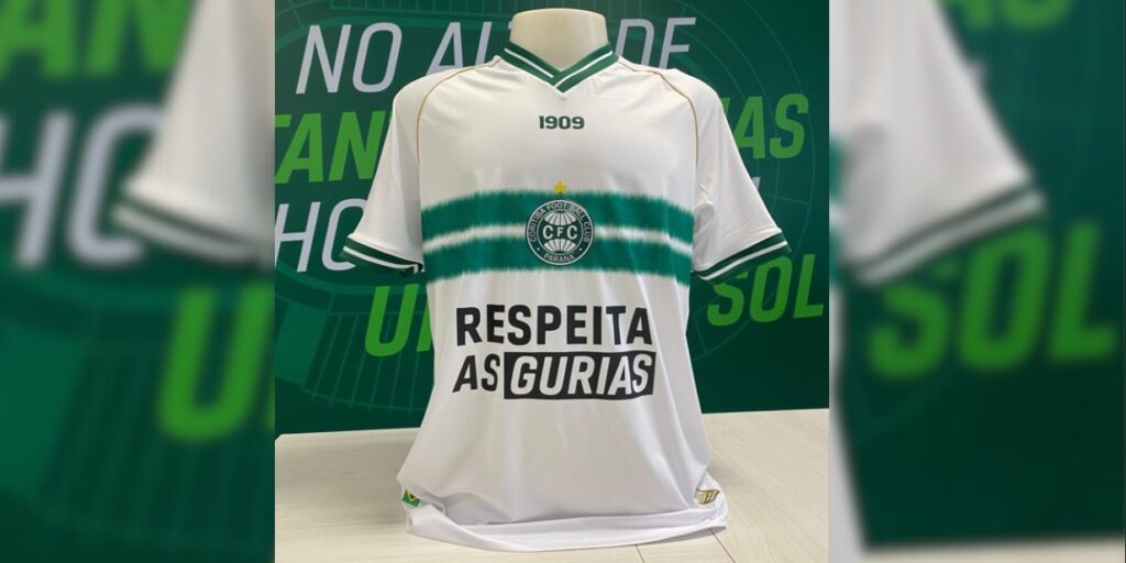 Reals cede espaço, e Coritiba jogará com a frase “Respeita as Gurias” no espaço máster da camisa