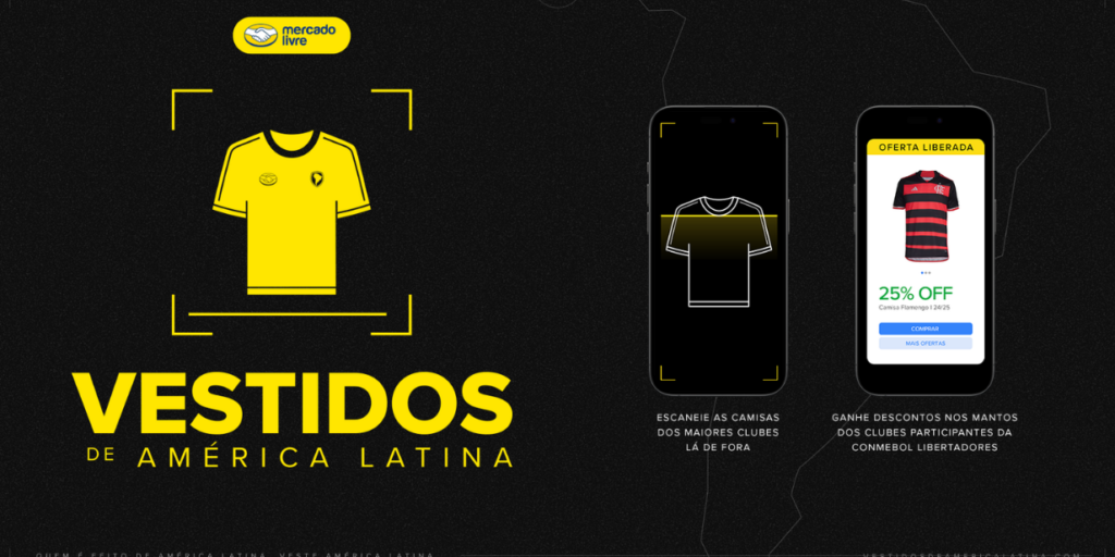 Ação do Mercado Livre dará descontos na compra de camisas de clubes da Copa Libertadores 