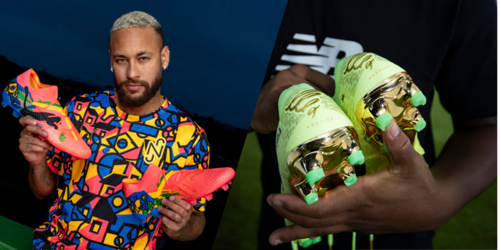 Puma e New Balance aproveitam fim da temporada europeia para lançar chuteiras de Neymar e Endrick