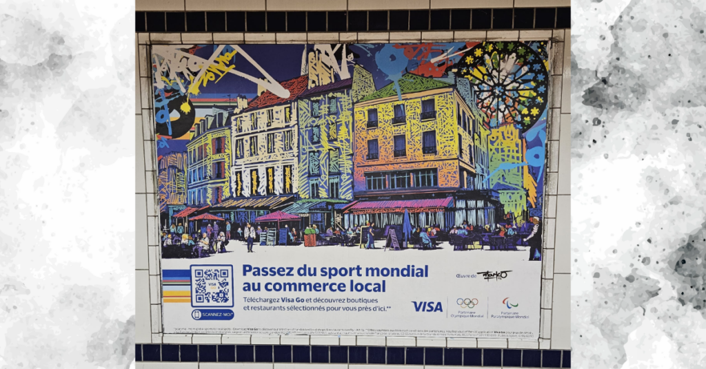 Visa usa Olimpíadas para se aproximar do pequeno comerciante de Paris