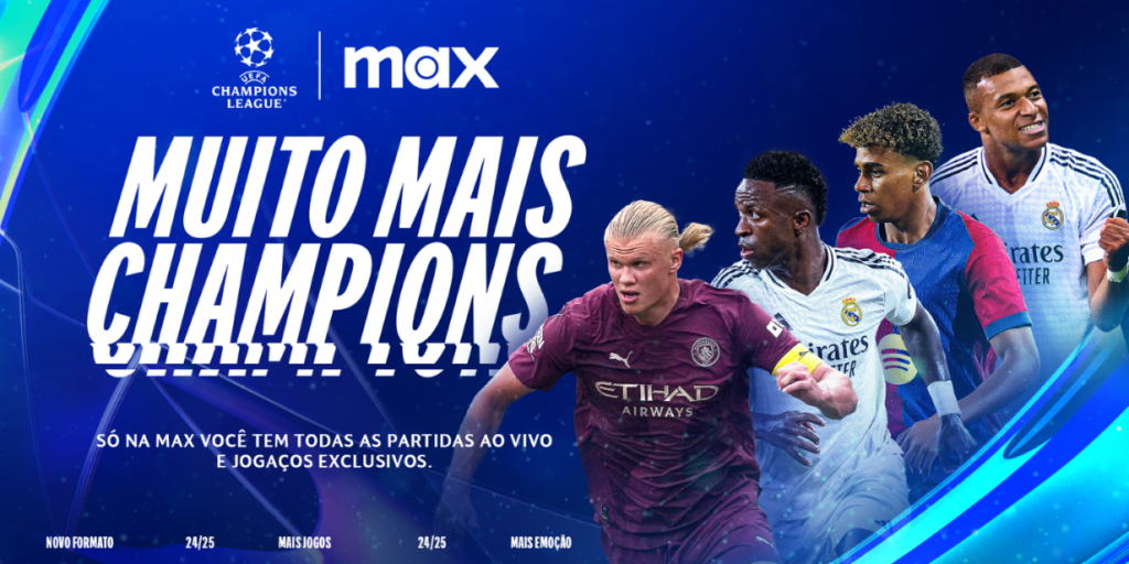 Warner lança campanha “Muito mais Champions” para transmissões do torneio na Max