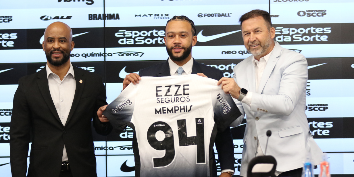 Imagem Nº 229238 - Foto: José Manoel Idalgo/Agência Corinthians | Imagens da coletiva de imprensa de apresentação do atacante Memphis Depay, nesta quinta-feira (12/09/2024), na Neo Química Arena.