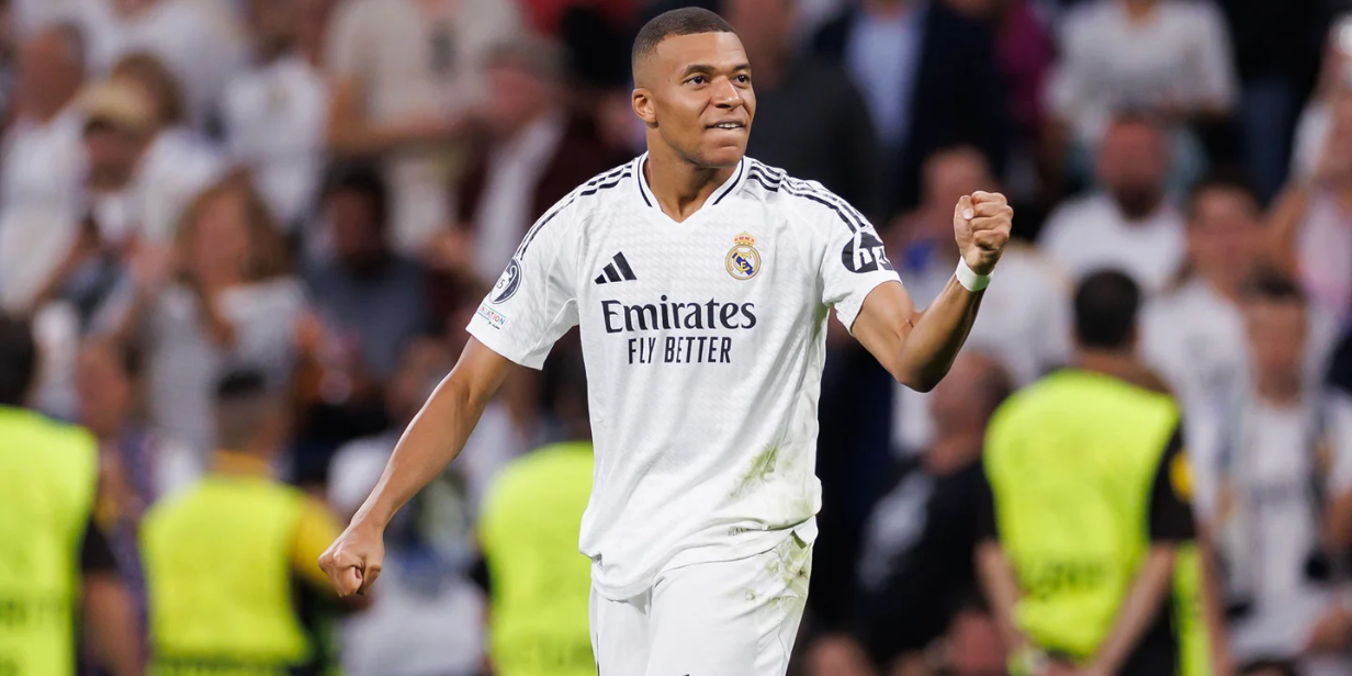 Kylian Mbappé comemora gol pelo Real Madrid - Divulgação
