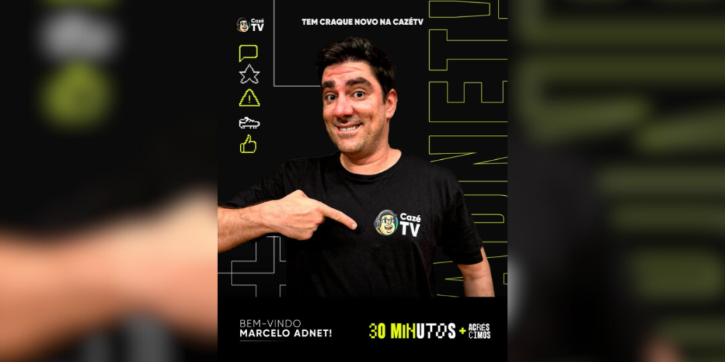 Marcelo Adnet reforça a equipe da Cazé TV - Reprodução/Instagram @cazetv