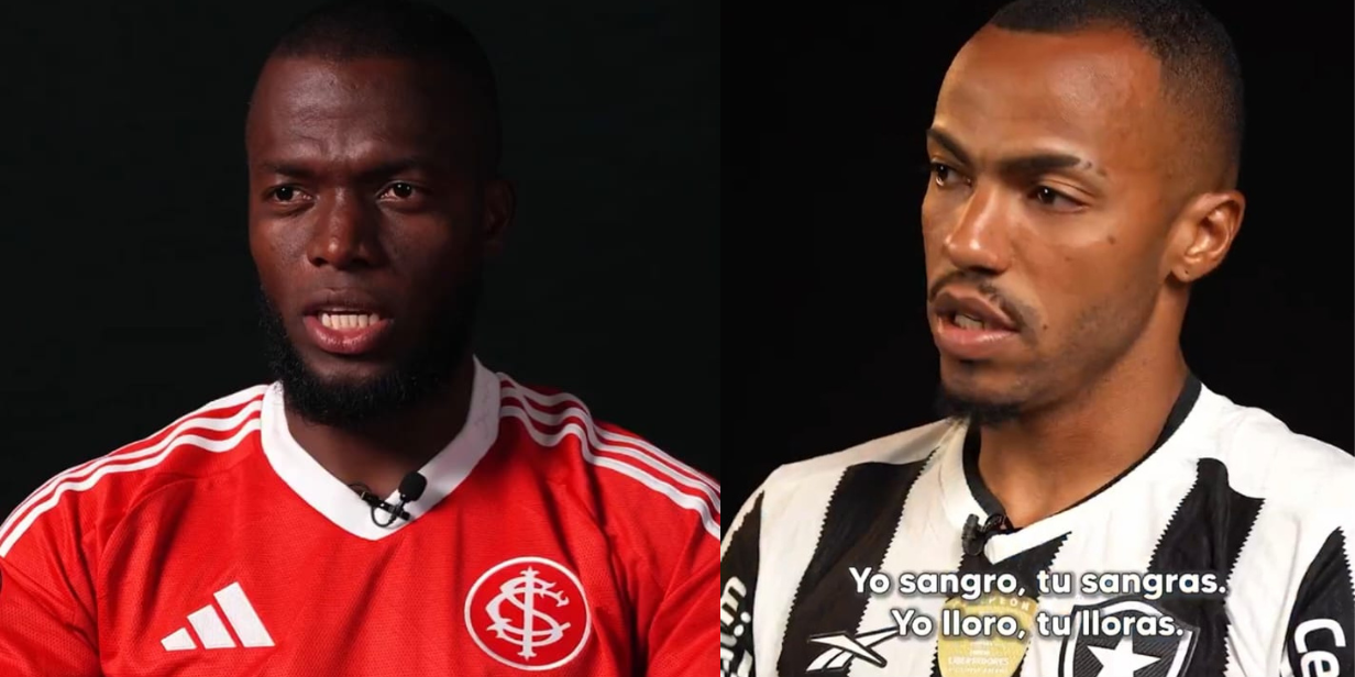Enner Valencia e Marlon Freitas, em vídeo da Conmebol contra o racismo - Reprodução / X @conmebol