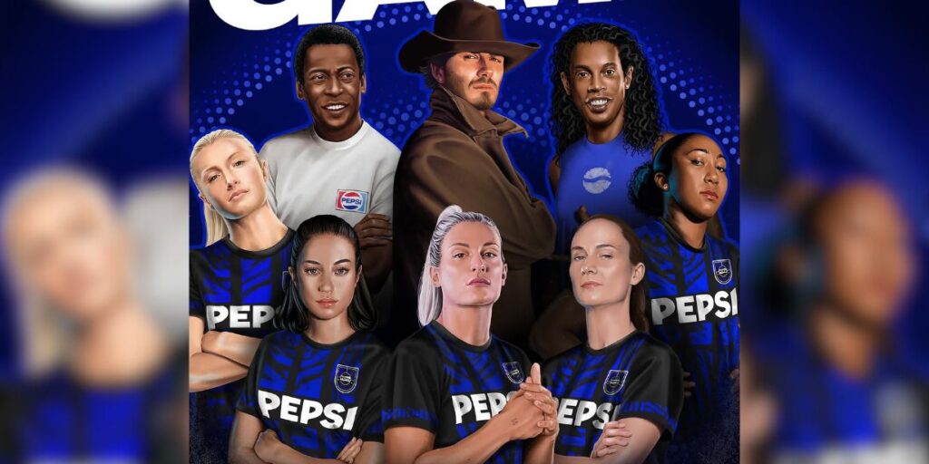 Pepsi divulga campanha global que reúne Pelé e Ronaldinho Gaúcho com destaques do futebol feminino