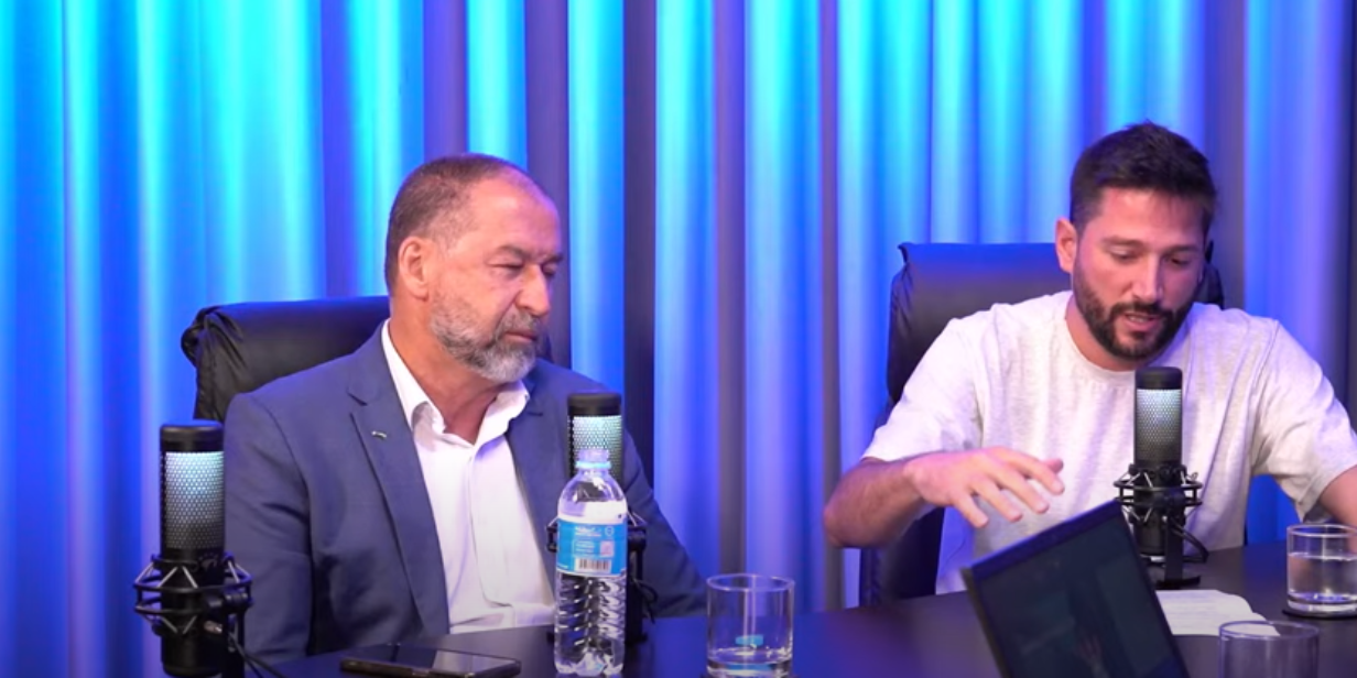 Augusto Melo (à esq.), presidente do Corinthians, em live sobre as finanças do clube - Reprodução