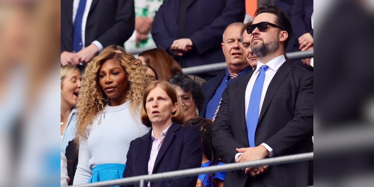 Serena Williams e Alexis Ohanian assistem à final da Copa da Inglaterra, em Wembley - Reprodução / Instagram @ChelseaAFCW