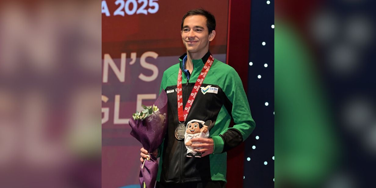 Hugo Calderano recebe a prata no Mundial de Tênis de Mesa - Reprodução / Instagram @hugocalderano
