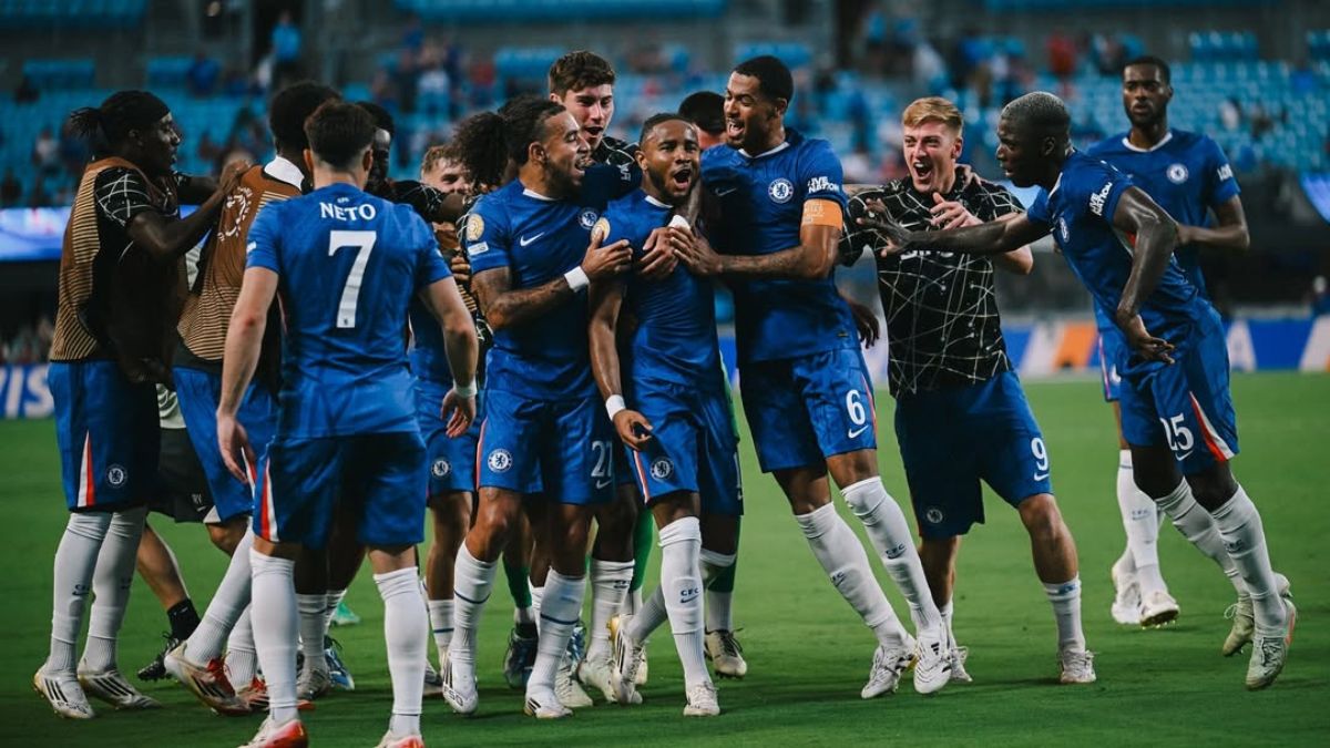 Jogadores do Chelsea comemoram gol contra o Benfica, pela Copa do Mundo de Clubes - Reprodução / Instagram @chelseafc