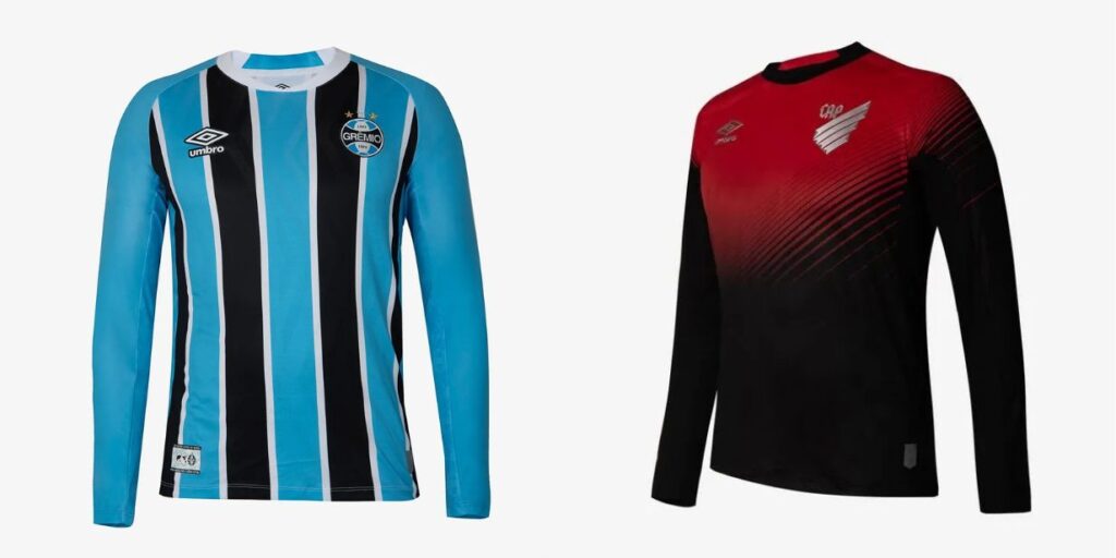Grêmio e Athletico foram os clubes da Umbro que ganharam versão manga longa - Divulgação