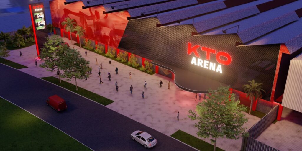 Croqui da KTO Arena, casa de shows em Porto Alegre com naming rights da casa de apostas - Divulgação