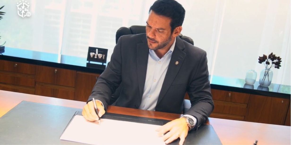 Samir Xaud, presidente da CBF, assina portaria que cria Grupo de Trabalho para discutir Fair Play Financeiro - Reprodução