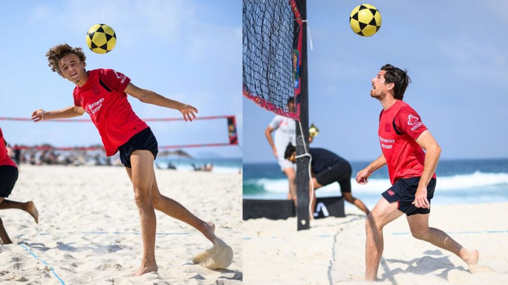 Jogadores do Bayer se deliciaram com o futevôlei nas praias do Rio - Reprodução / Instagram @bayer04_br