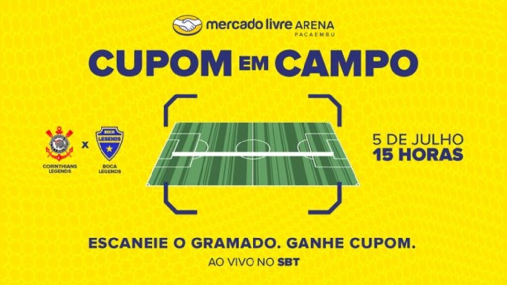 Mercado Livre transforma gramado do Pacaembu em cupom de desconto gigante