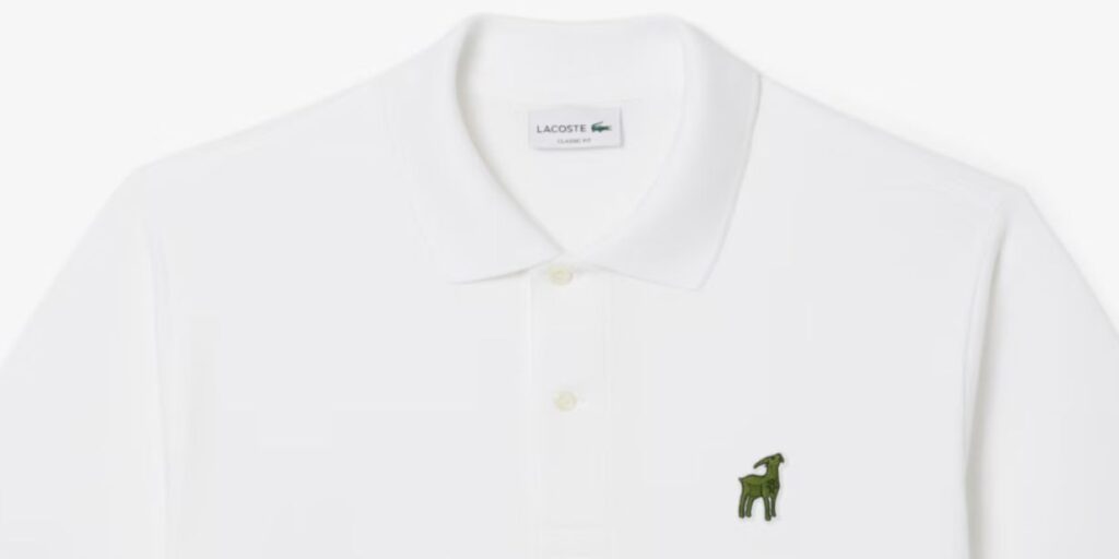 Lacoste troca crocodilo por cabra para homenagear Djokovic em coleção limitada