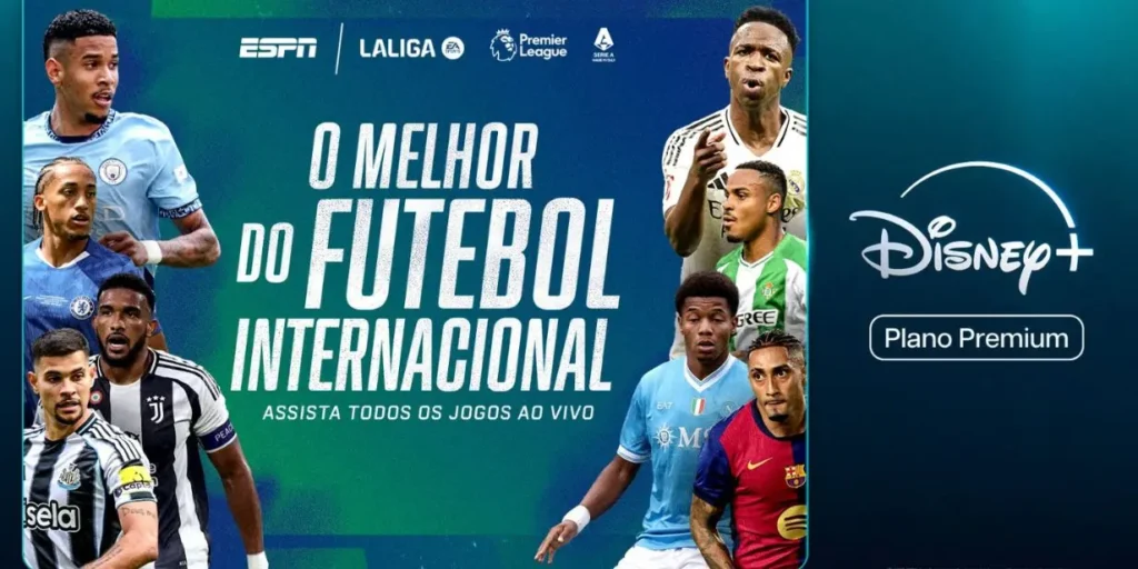 Disney+ exibirá mais de 3 mil horas de futebol internacional ao vivo para o Brasil com catálogo da ESPN