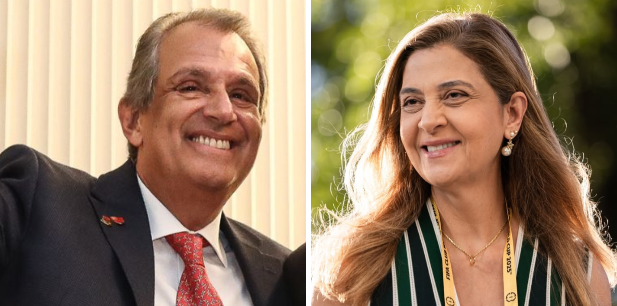 Os presidentes Bap, do Flamengo, e Leila Pereira, do Palmeiras - Gilvan de Souza / CRF e Danilo Martins Yoshioka