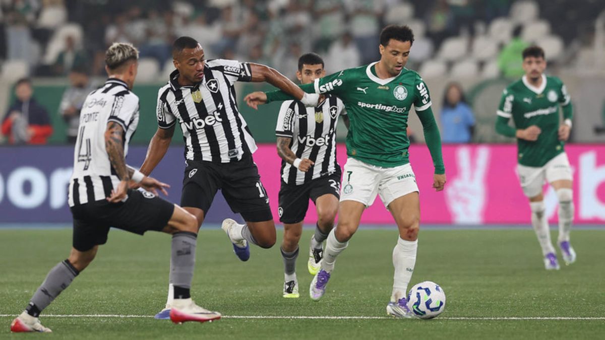 Botafogo e Palmeiras, ambos patrocinados por empresas de apostas, se enfrentam pelo Brasileirão - Cesar Greco/Palmeiras