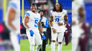 Jogadores do Detroit Lions festejam vitória sobre o Baltimore Ravens na NFL - NFL / Divulgação