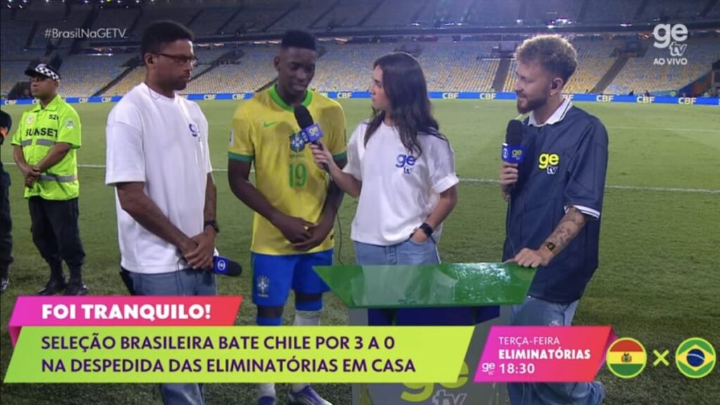 GeTV estreia com Brasil x Chile, tem pico de 1,4 milhão de visualizações e brinca com CazéTV