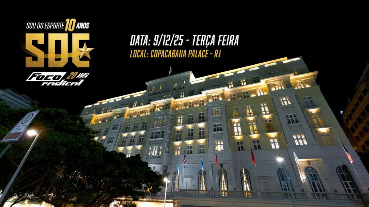 Prêmio Sou do Esporte será no Hotel Copacabana Palace, no Rio - Divulgação