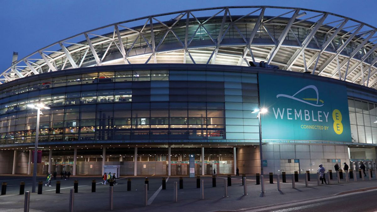 Vista da fachada do Estádio de Wembley, em Londres - Divulgação / Wembley