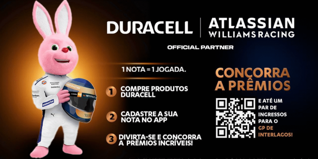 Patrocinadora global da Williams, Duracell lança promoção para o GP São Paulo de Fórmula 1