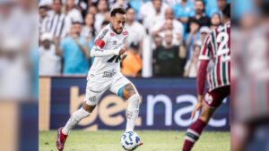 Neymar, do Santos, em jogo com o Fluminense pelo Brasileirão - Raul Baretta/ Santos