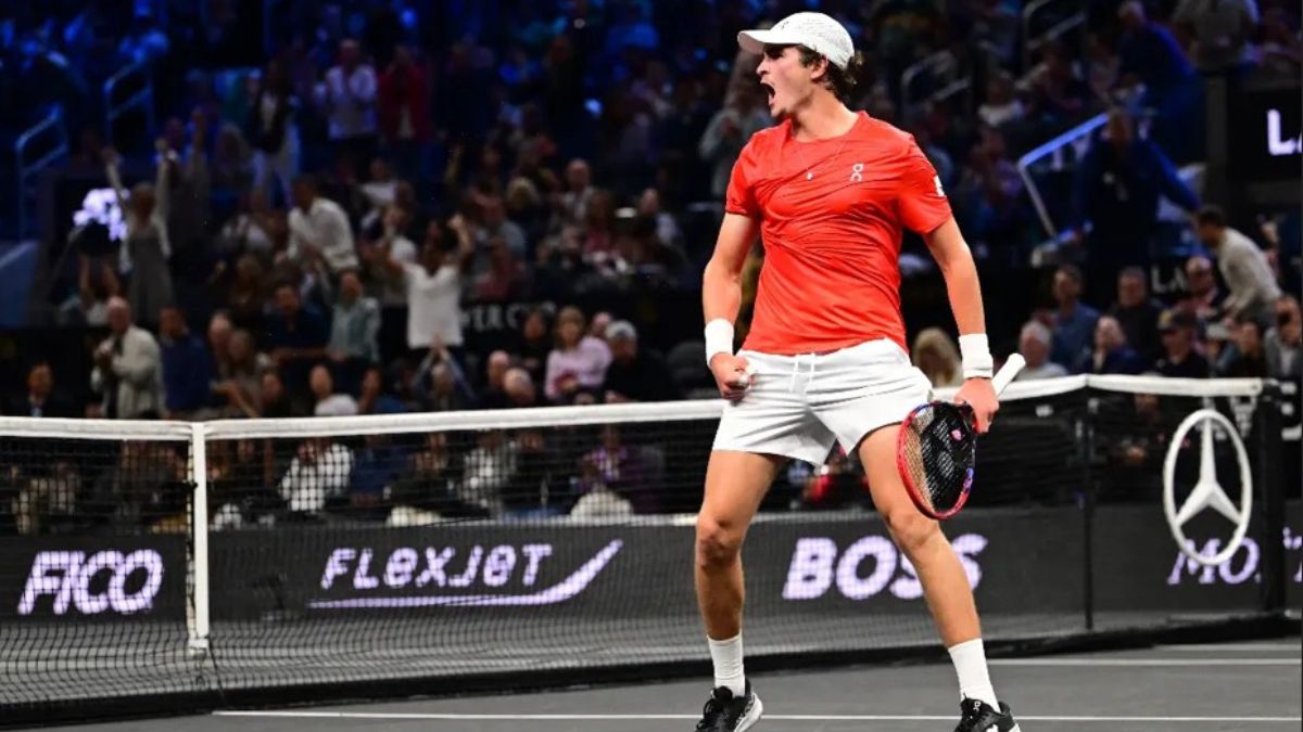 João Fonseca em ação durante a Laver Cup 2025 - Divulgação/Laver Cup