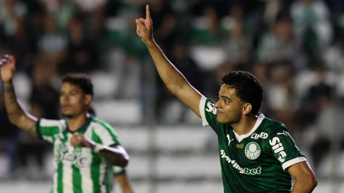 Bruno Rodrigues festeja gol do Palmeiras contra o Juventude - Cesar Greco/Palmeiras