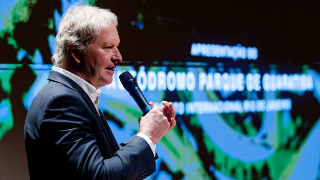 Rodolfo Riechert, CEO da Genial Investimentos, durante apresentação do projeto do Autódromo Parque de Guaratiba - Divulgação