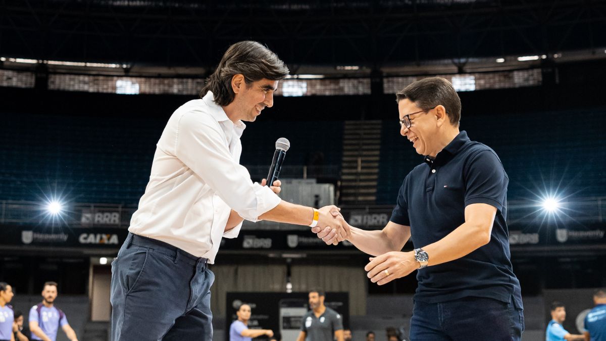 Anúncio oficial do patrocíno das Loterias Caixa ao NBB foi feito em intervalo de jogo - Matheus Maranhão/Caixa Brasília
