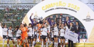 Jogadoras do Corinthians comemoram o título da Libertadores Feminina 2025 - Conmebol/Divulgação