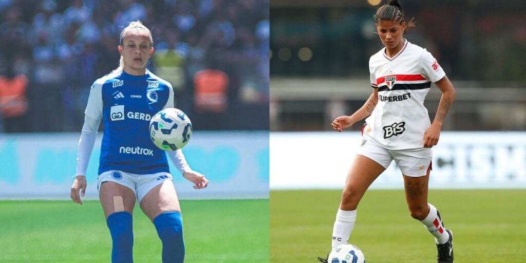 Patrocínio da Bis na camisa de Cruzeiro e São Paulo foi exclusivo do futebol feminino - Gustavo Martins/ Cruzeiro e Miguel Schincariol/São Paulo