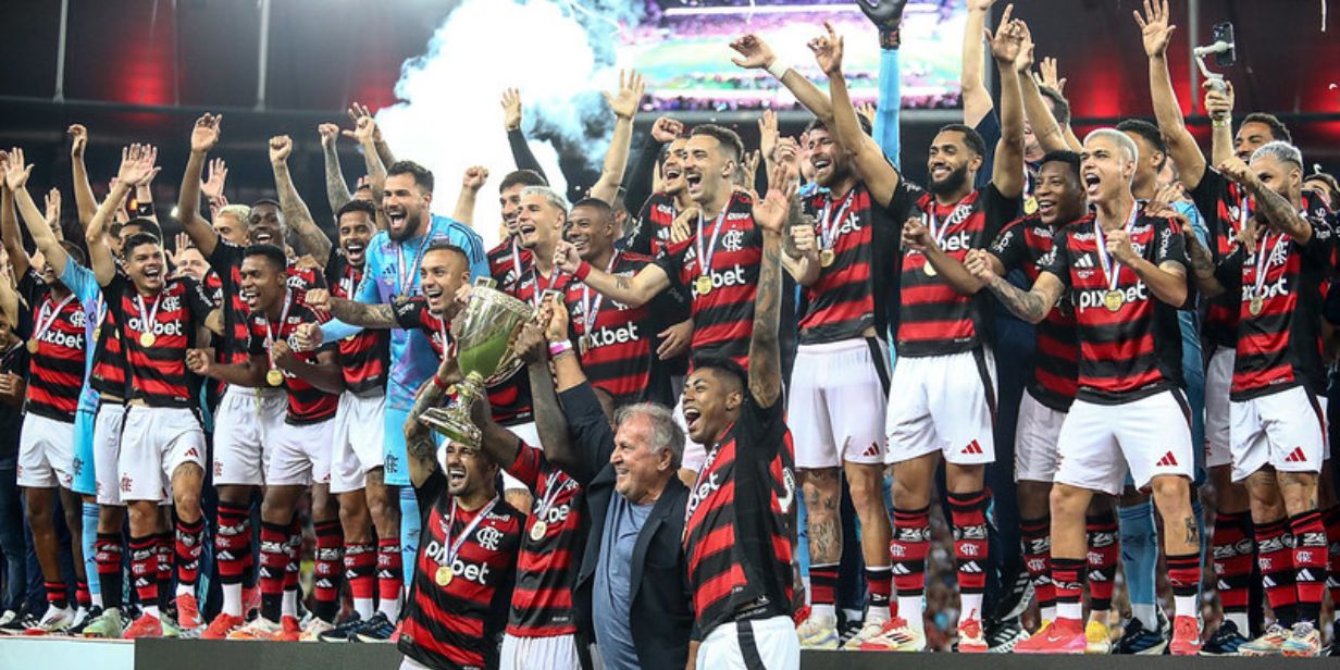 Jogadores do Flamengo comemoram o título do Cariocão 2025 - Gilvan de Souza/Flamengo