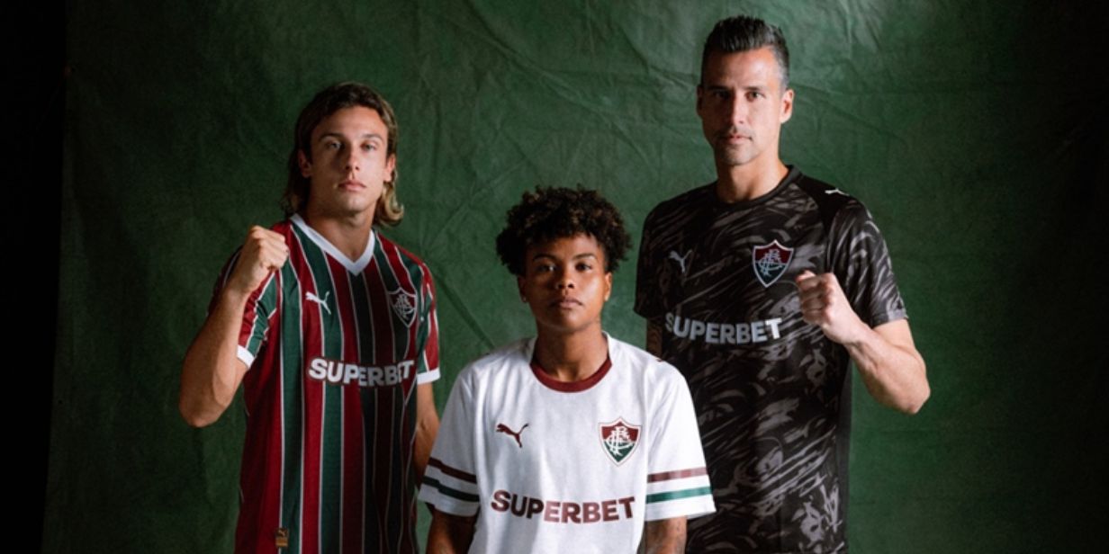 Novos uniformes do Fluminense, confeccionados pela Puma - Divulgação