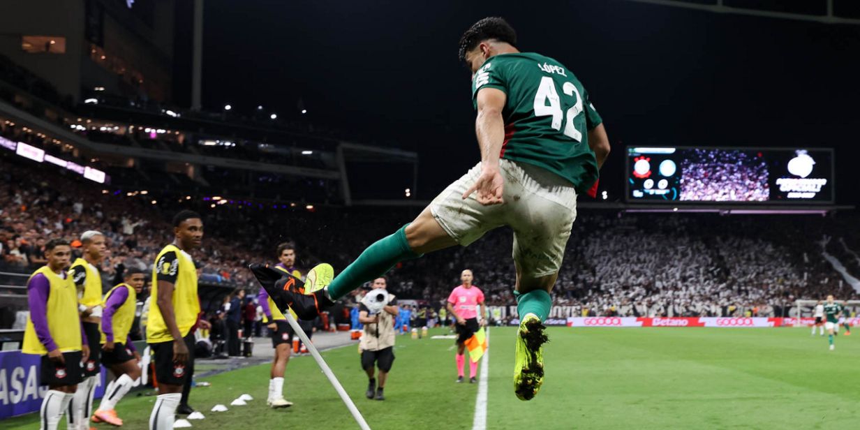 Flaco López comemora gol do Palmeiras contra o Corinthians pelo Paulistão - Cesar Greco/Palmeiras
