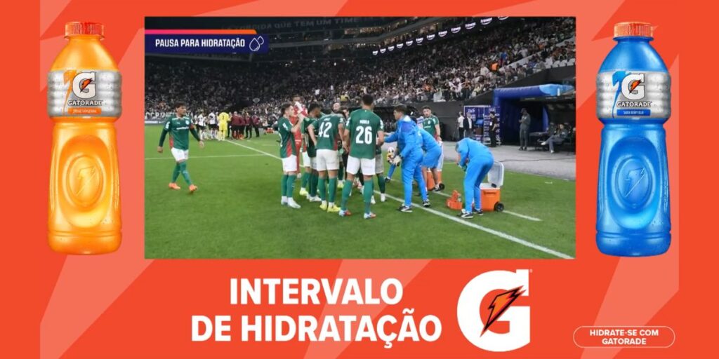 Gatorade usa pausa para hidratação no Paulistão 2026 para ativações com CazéTV e TNT Sports