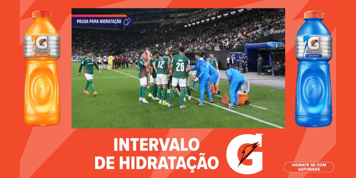 Gatorade ativa patrocínio à transmissão das paradas técnicas do Paulistão 2026 na TNT Sports - Divulgação