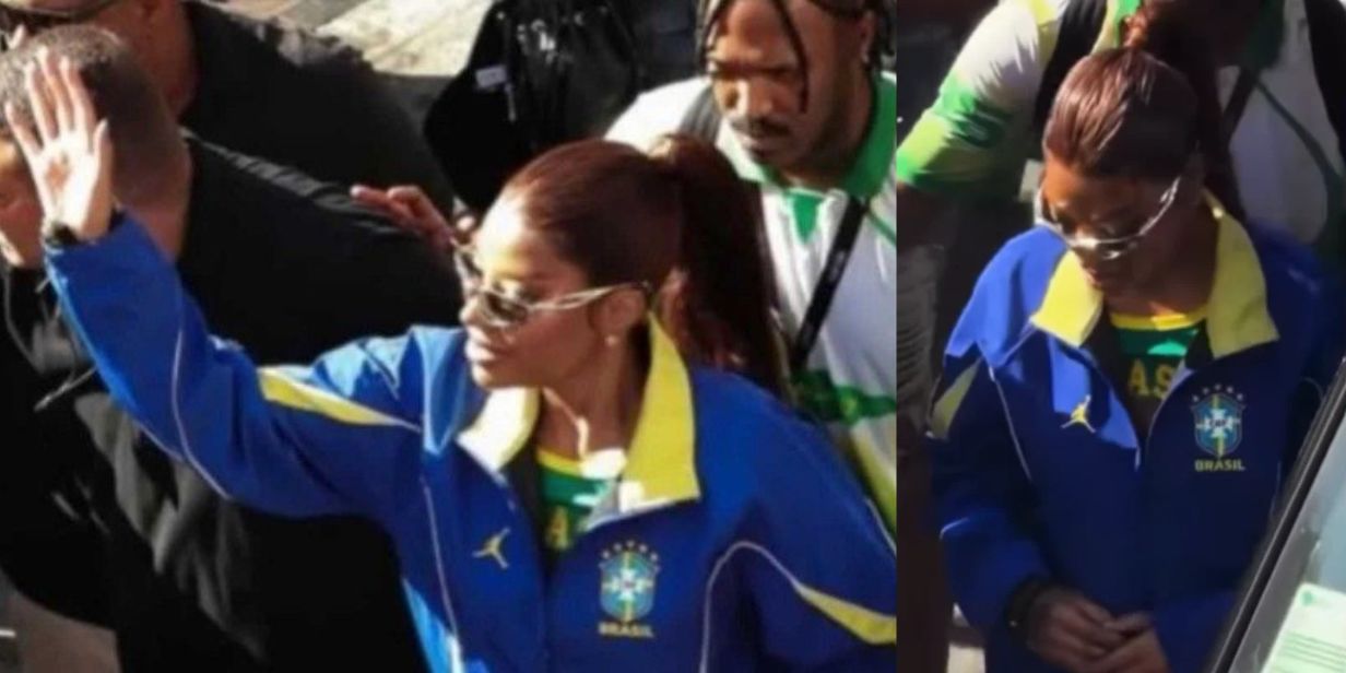 Ludmilla chega ao Bloco Fervo da Lud, no Rio, portando jaqueta da seleção brasileira - Reprodução/Instagram